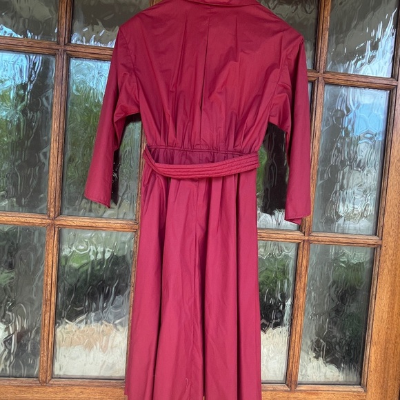 VTG SUNSHINE ALLEY TEA DRESS SHIRT DRESS + BELT Red Retro Two Toned Dress 16 - Picture 10 of 12